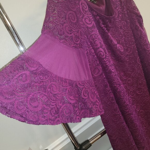 Lane Bryant Lace Bell Sleeve Dress Purple Womens Plus Size 18/20 Purple - Picture 4 of 13